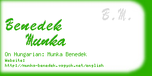 benedek munka business card